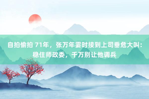 自拍偷拍 71年，张万年霎时接到上司垂危大叫：稳住师政委，千万别让他调兵