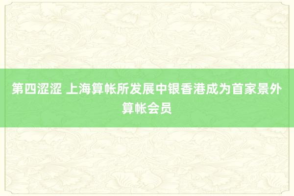 第四涩涩 上海算帐所发展中银香港成为首家景外算帐会员