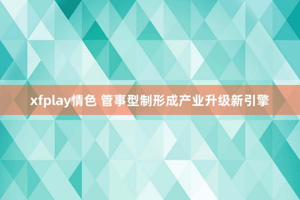 xfplay情色 管事型制形成产业升级新引擎